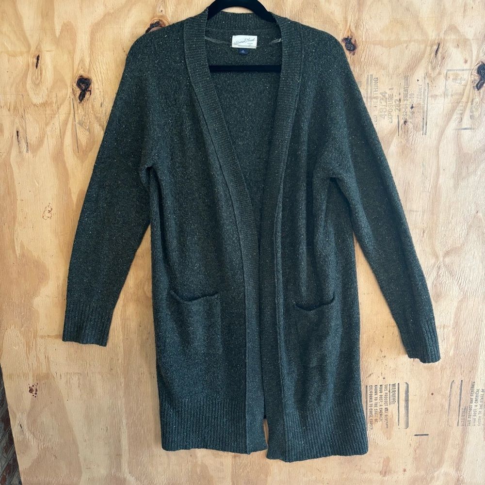 Universal Threads Long Green Open Front Cardigan … - image 1